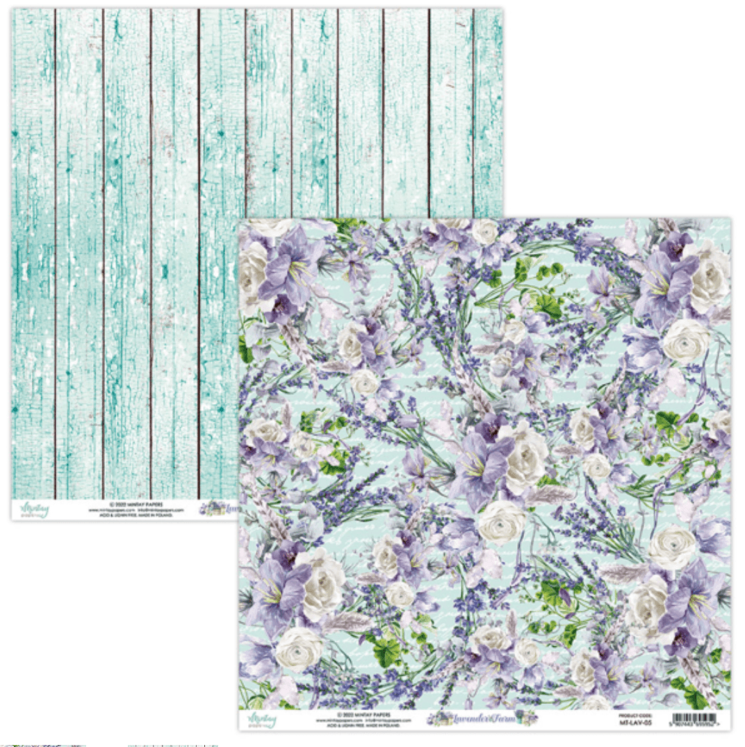 Mintay Papers - 12 x 12 Paper Set - Lavender Farm - (MT-LAV-07) - Messy Papercrafts