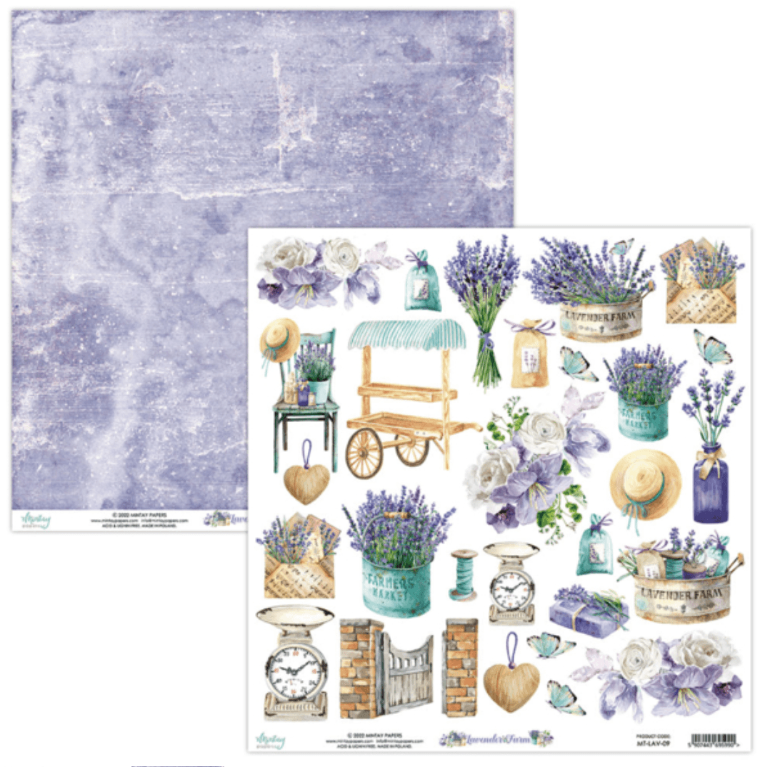Mintay Papers - 6 x 6 Paper Pad - Lavender Farm - (MT-LAV-08) - Messy Papercrafts