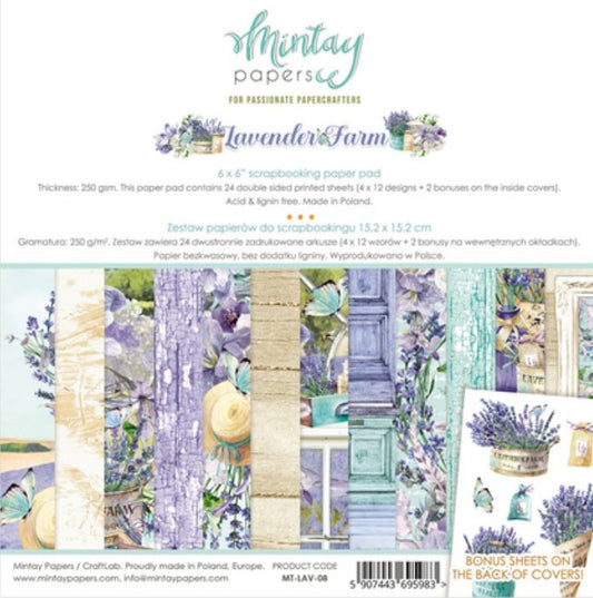 Mintay Papers - 6 x 6 Paper Pad - Lavender Farm - (MT-LAV-08) Mintay Papers