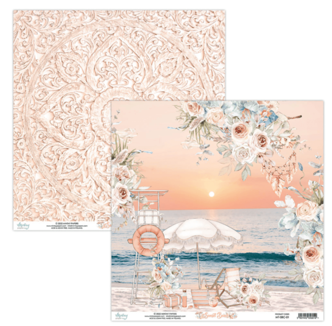 Mintay Papers - 6 x 6 Paper Pad - Sunset Beach - (MT-SBC-08) - Messy Papercrafts
