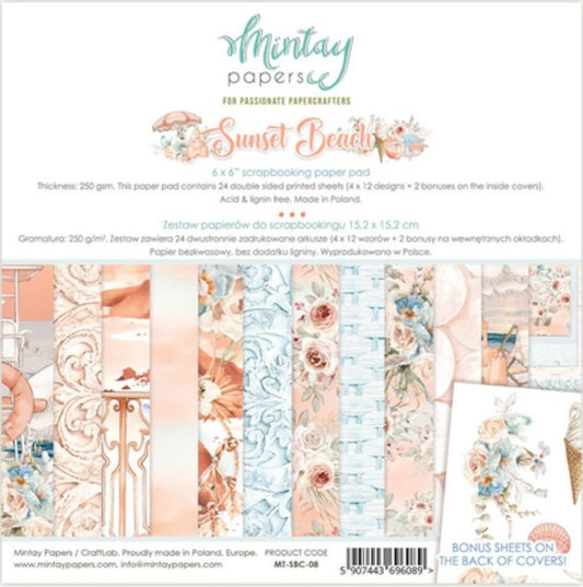 Mintay Papers - 6 x 6 Paper Pad - Sunset Beach - (MT-SBC-08) Mintay Papers