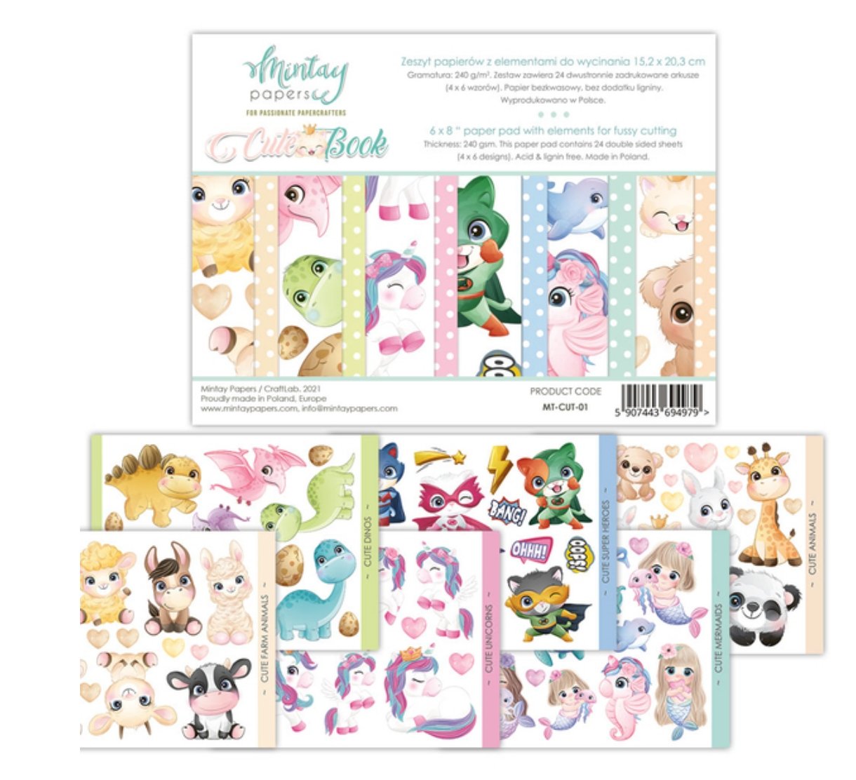 Mintay Papers - 6X8 Cute Book - Elements For Precise Cutting Mintay