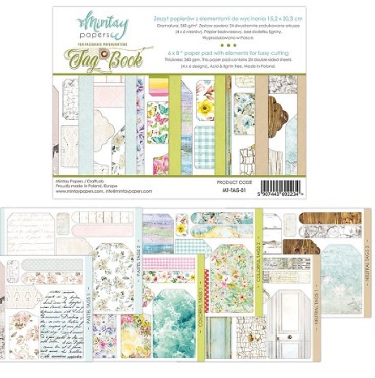 Mintay Papers - 6X8 Tag Book - Elements For Precise Cutting Mintay