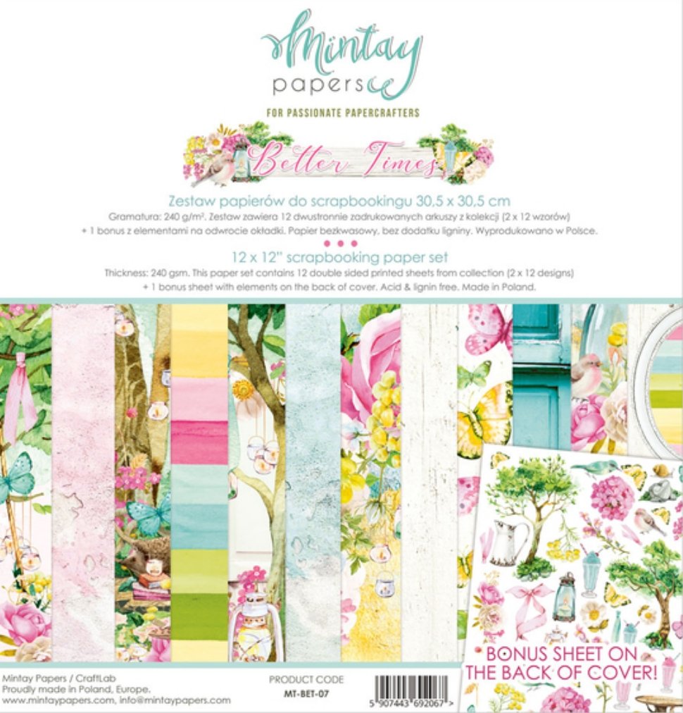 Mintay Papers - Better Times  - 12x12 Inch Scrapbook Paper Mintay