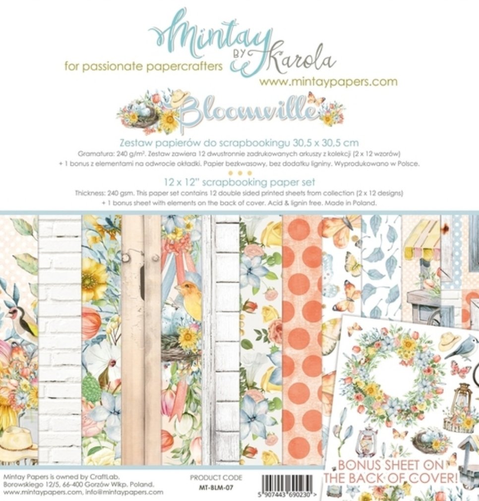 Mintay Papers - Bloomville - 12x12 Scrapbook Papers Mintay