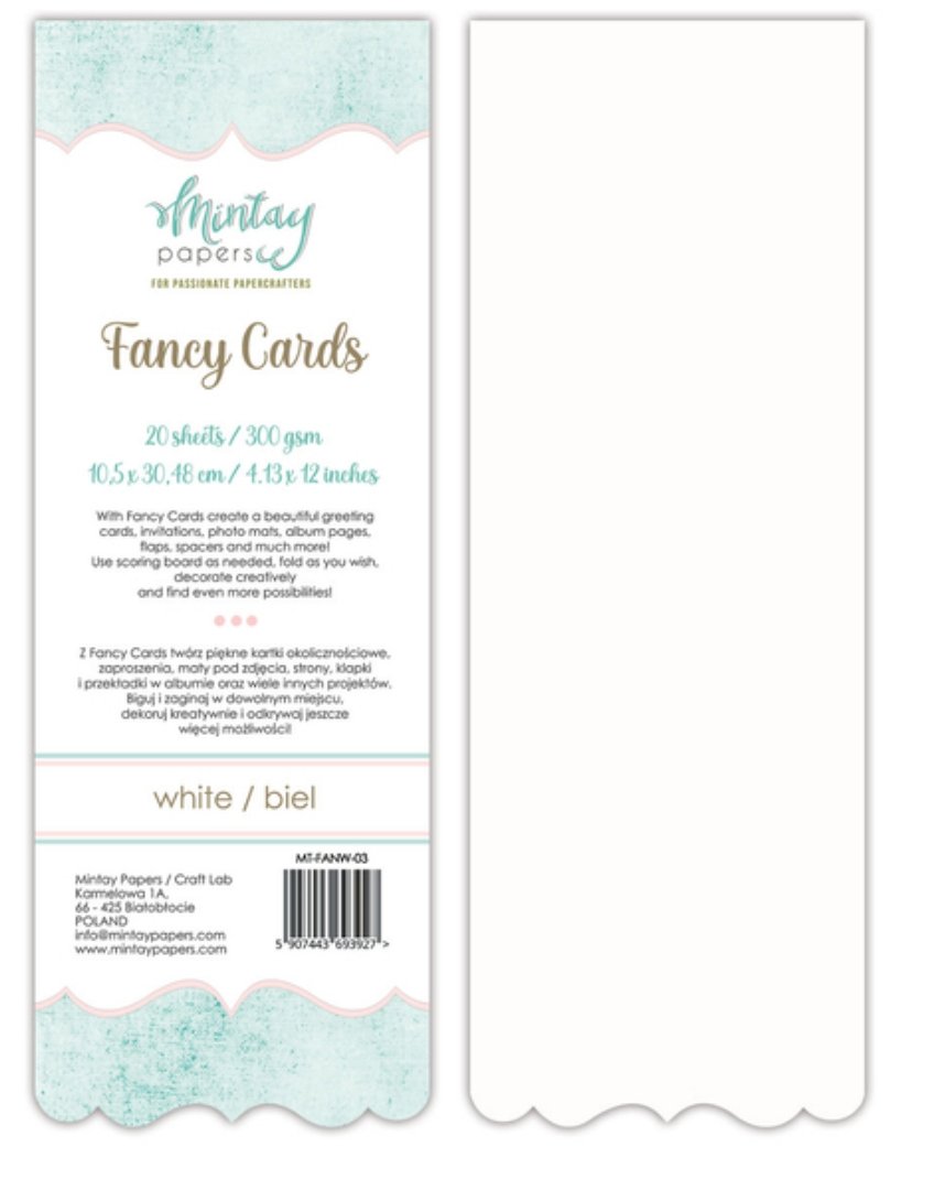 Mintay Papers - FANCY CARDS - WHITE 03, 20 SHEETS Mintay Papers