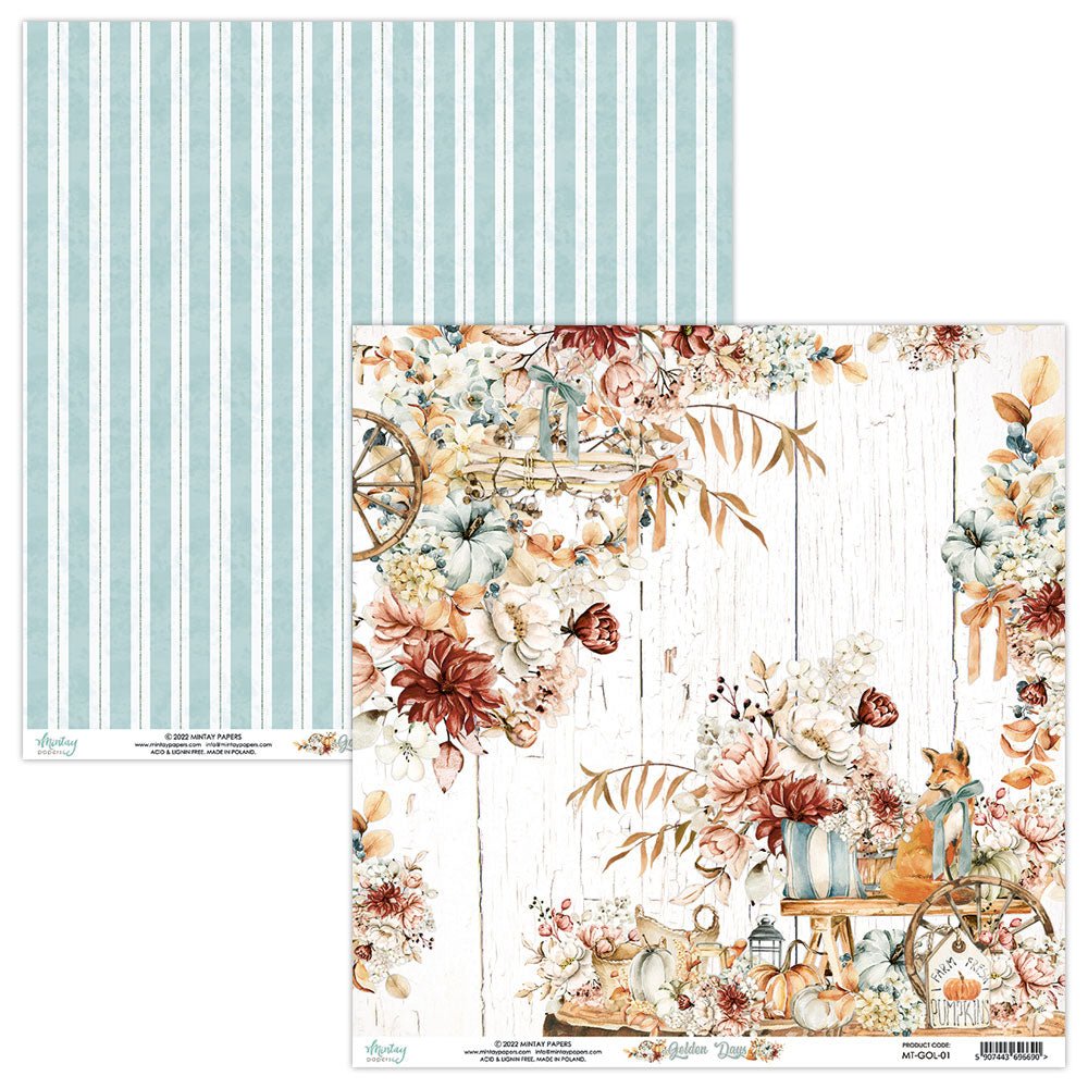 Mintay Papers - Golden Days - 12 x 12 Paper Set - Messy Papercrafts
