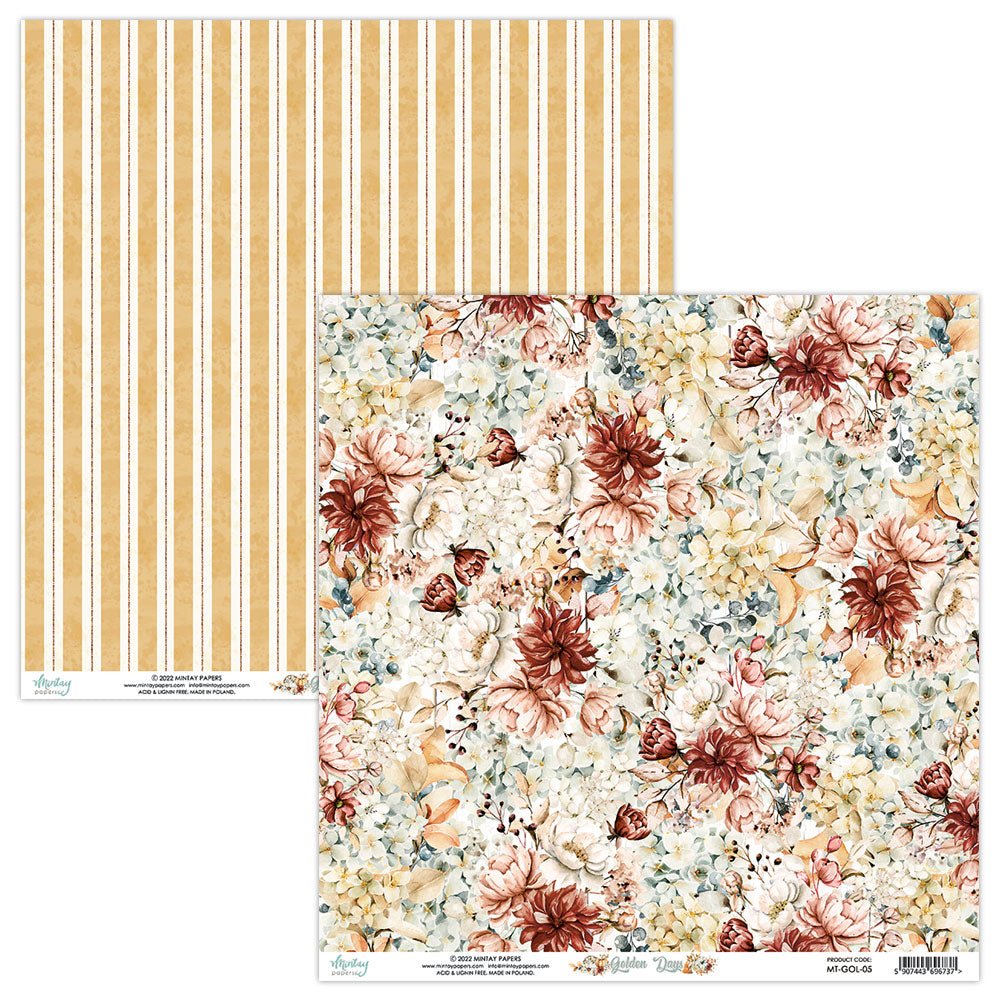 Mintay Papers - Golden Days - 12 x 12 Paper Set - Messy Papercrafts