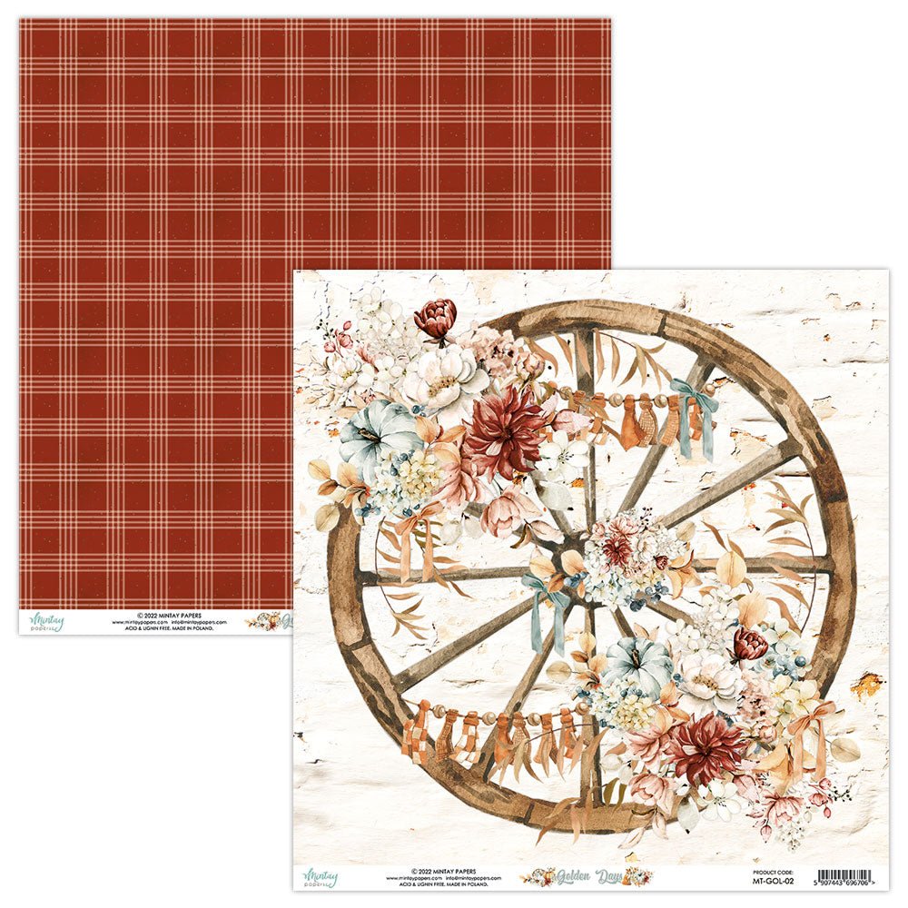 Mintay Papers - Golden Days - 12 x 12 Paper Set - Messy Papercrafts