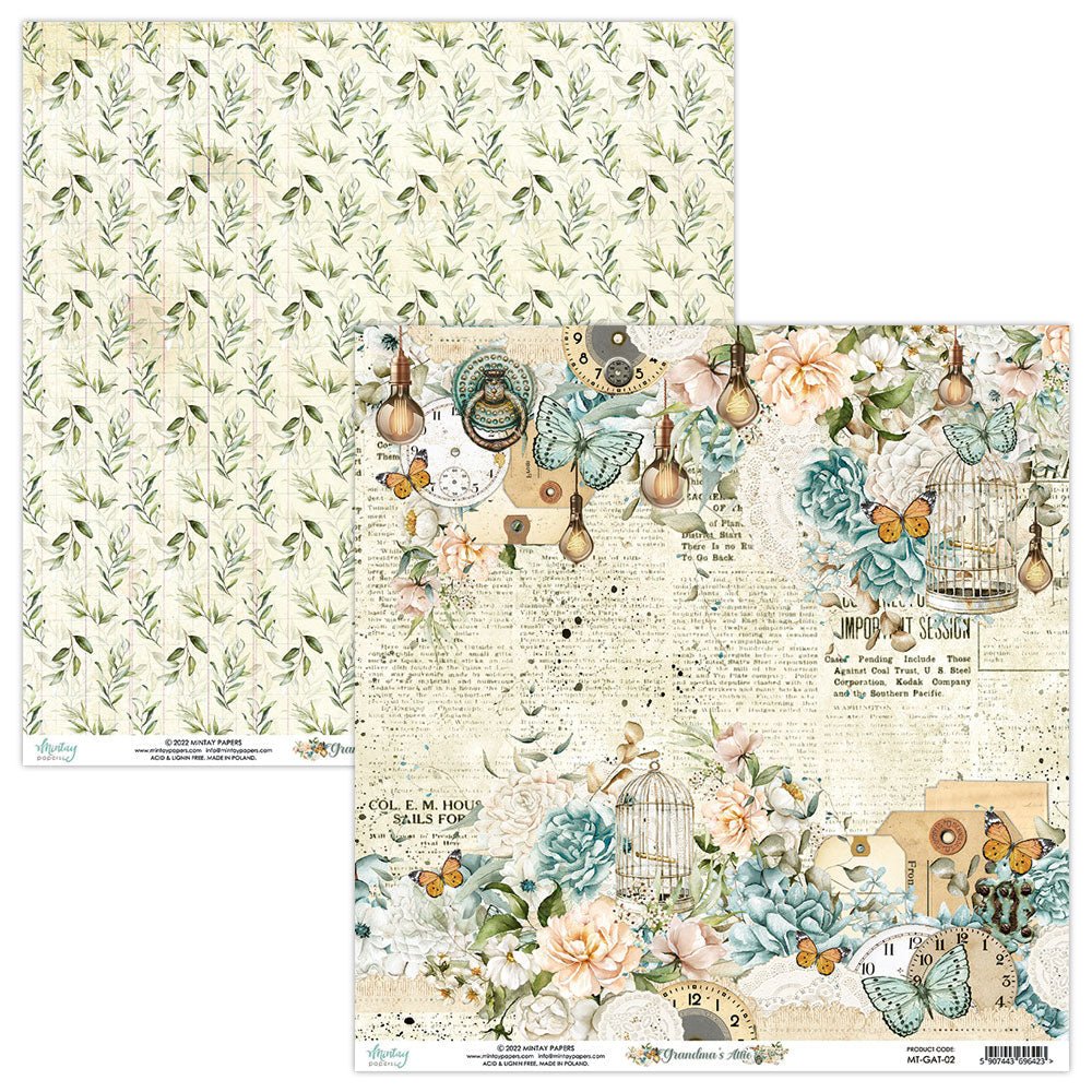 Mintay Papers - Old Manor - 12x12 inch Scrapbook Paper - Messy Papercrafts