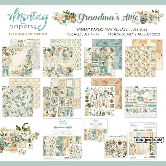 Mintay Papers - Grandma's Attic - 6 x 6 Paper Set - Messy Papercrafts