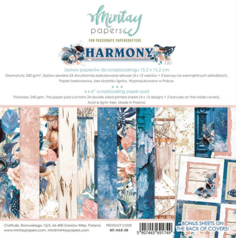 Mintay Papers - Harmony - 6x6 Inch Paper Mintay