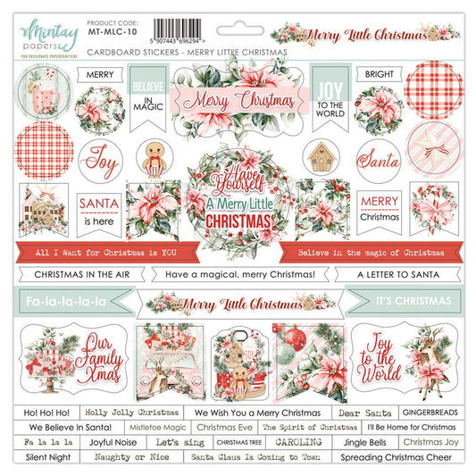 Mintay Papers - Merry Little Christmas - 12 x 12 Cardboard Stickers - Messy Papercrafts