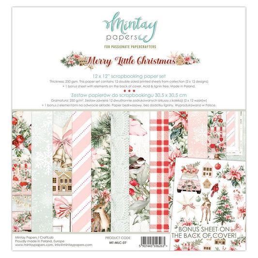 Mintay Papers - Merry Little Christmas - 12 x 12 Paper Set - Messy Papercrafts