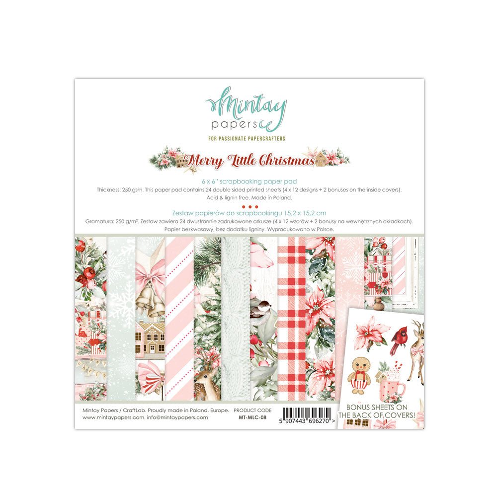 Mintay Papers - Merry Little Christmas - 6 x 6 Paper Set - Messy Papercrafts