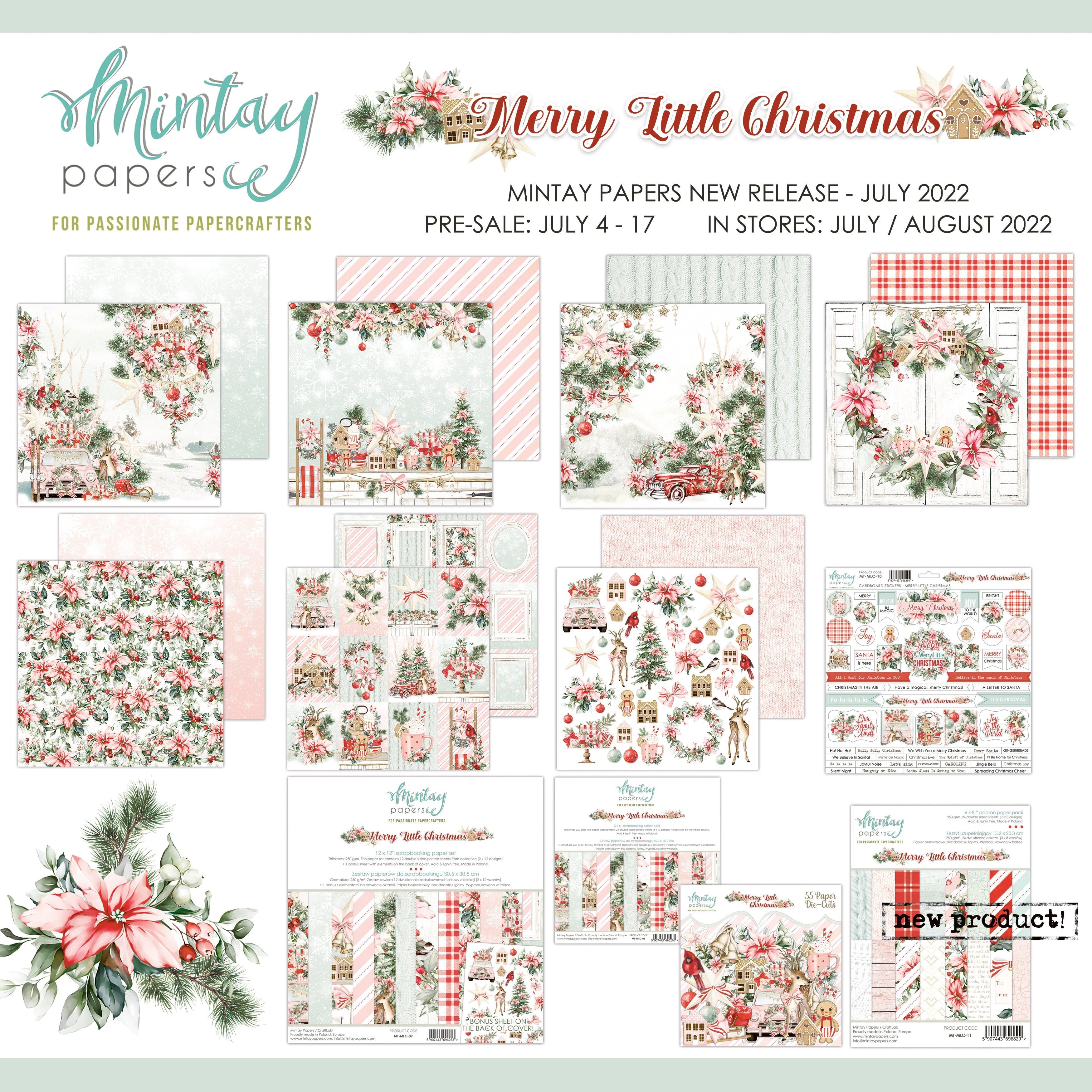 Mintay Papers - Merry Little Christmas - 6 x 6 Paper Set - Messy Papercrafts