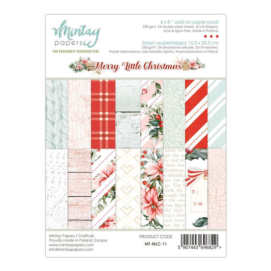 Mintay Papers - Merry Little Christmas - 6 x 8 Add On Paper Pad - Messy Papercrafts