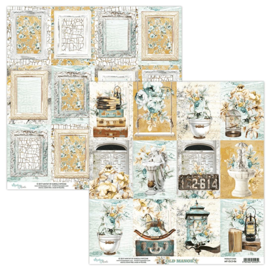 Mintay Papers - Old Manor - 12x12 Inch Scrapbook Paper - Messy Papercrafts