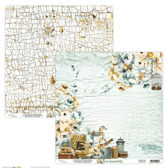Mintay Papers - Old Manor - 12x12 Inch Scrapbook Paper - Messy Papercrafts