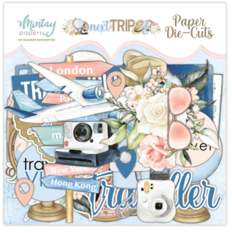 Mintay Papers - Paper Die Cuts - 46 Pcs - Next Trip - Messy Papercrafts