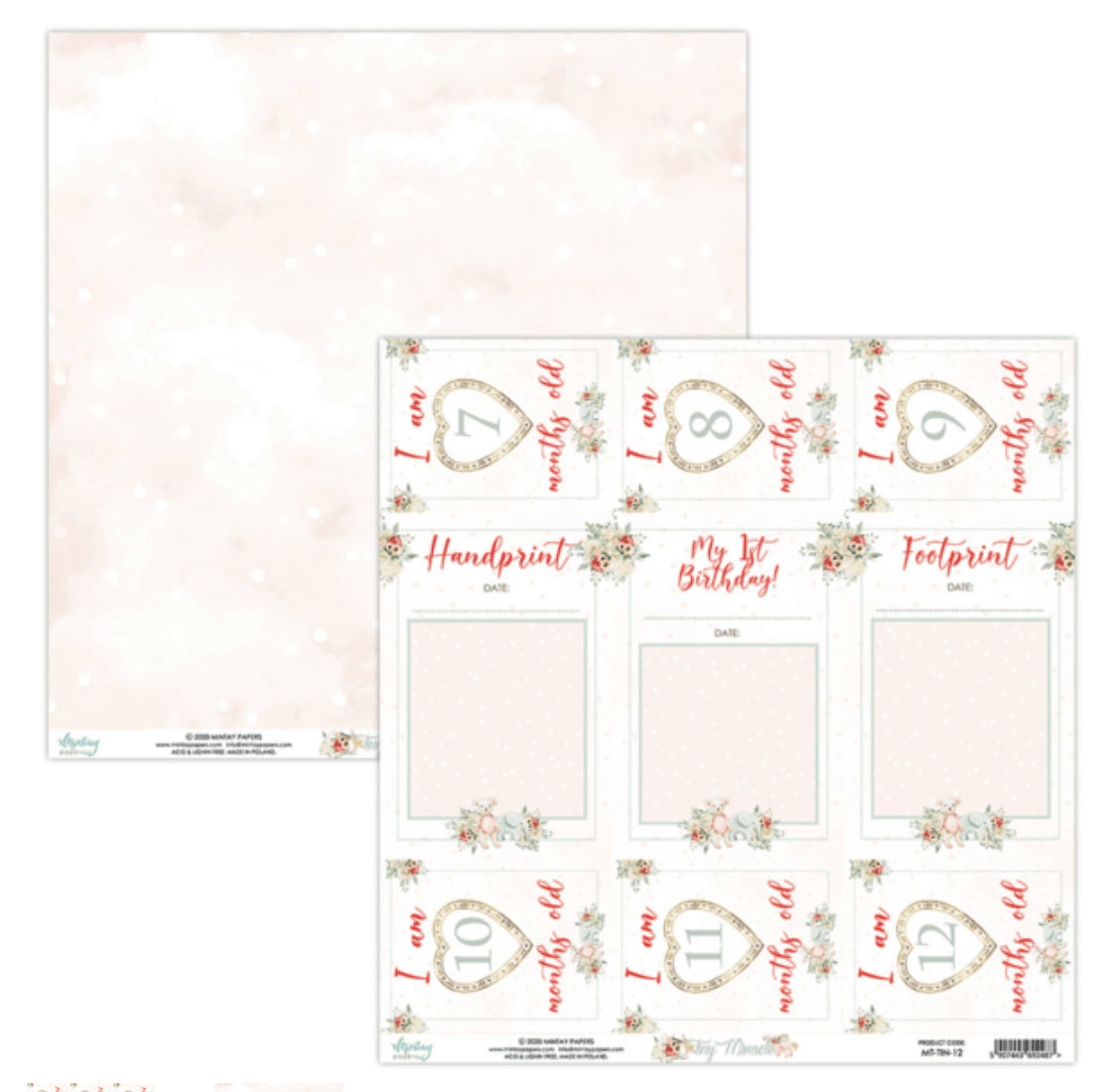 Mintay Papers - Tiny Miracle - 12x12 Scrapbook Papers - Messy Papercrafts