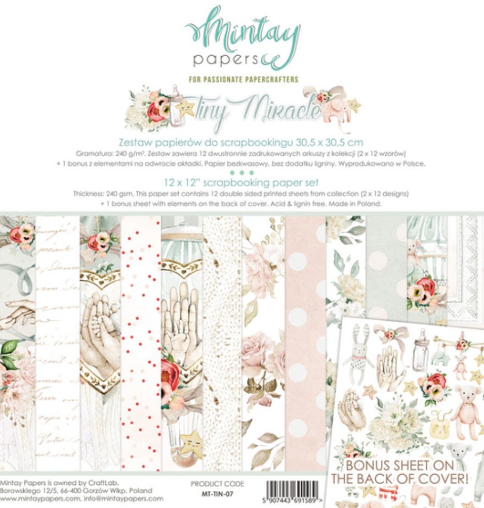 Mintay Papers - Tiny Miracle - 12x12 Scrapbook Papers Mintay