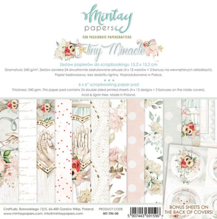 Mintay Papers - Tiny Miracle - 6x6 Inch Paper Mintay