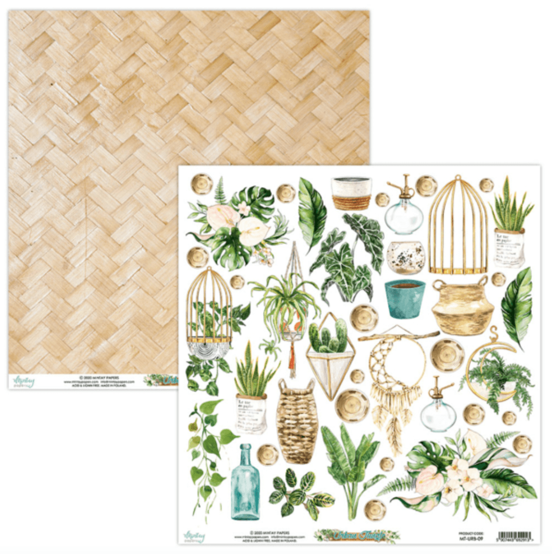Mintay Papers - Urban Jungle - 12x12 Inch Scrapbook Paper - Messy Papercrafts