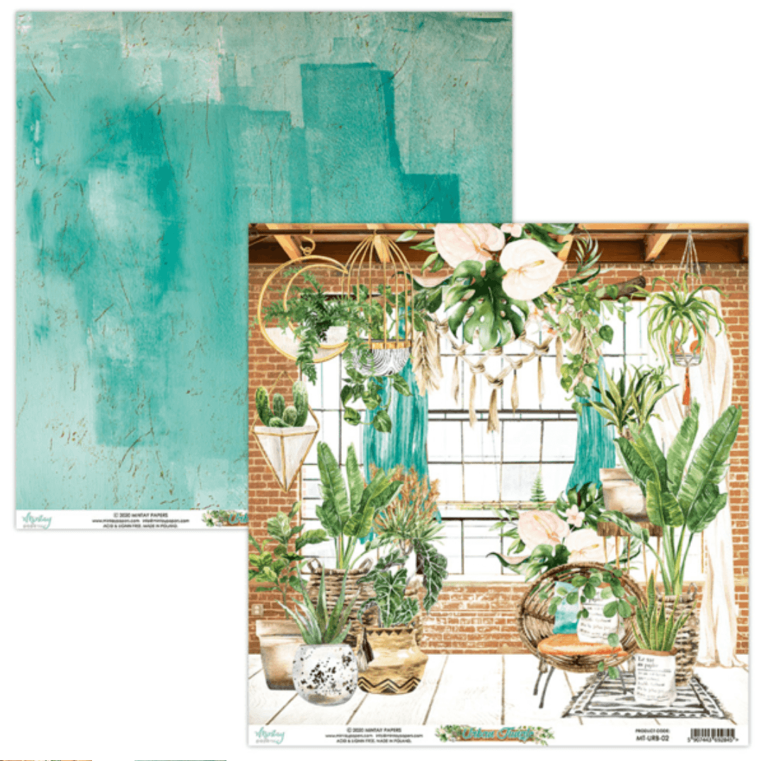 Mintay Papers - Urban Jungle - 12x12 Inch Scrapbook Paper - Messy Papercrafts