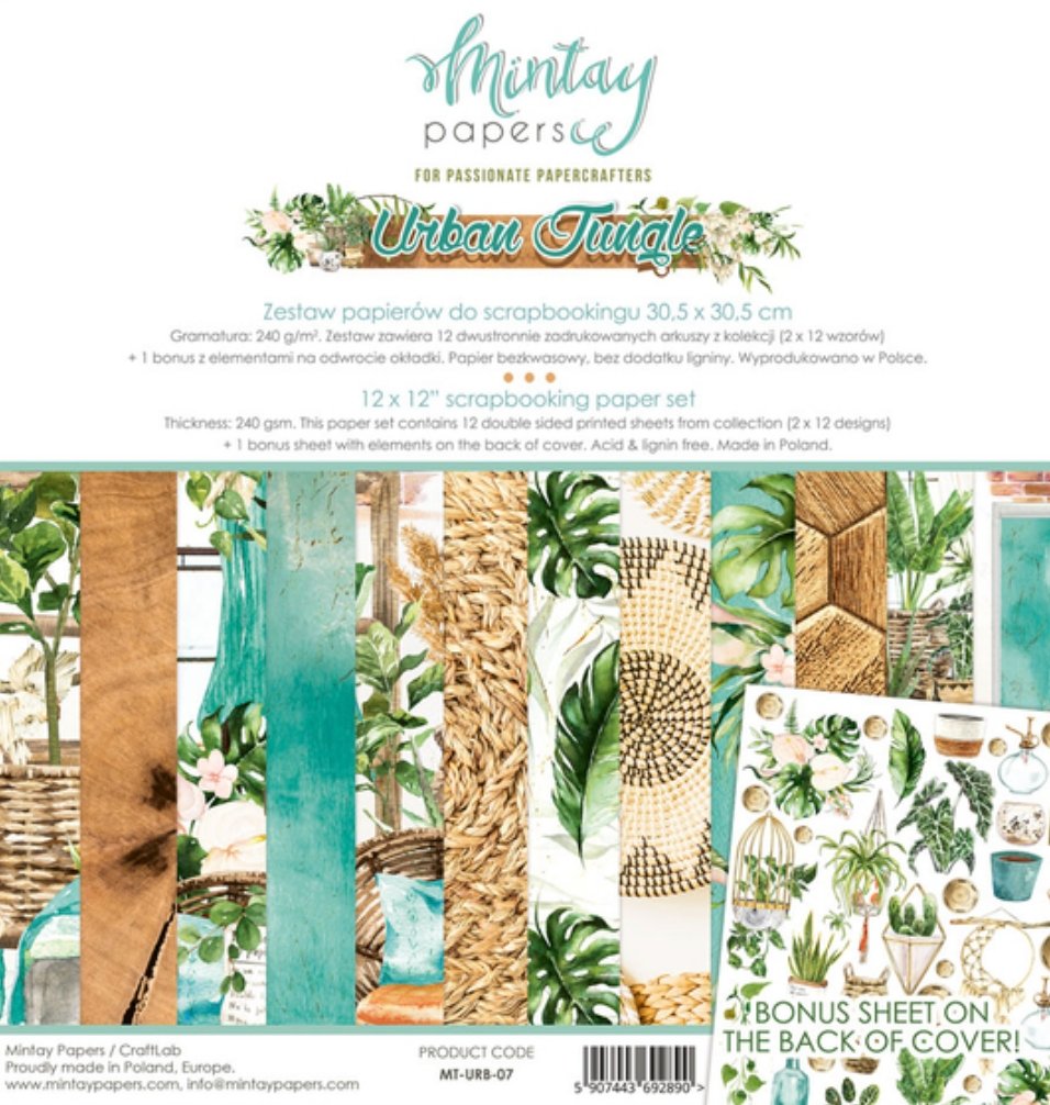 Mintay Papers - Urban Jungle - 12x12 Inch Scrapbook Paper Mintay