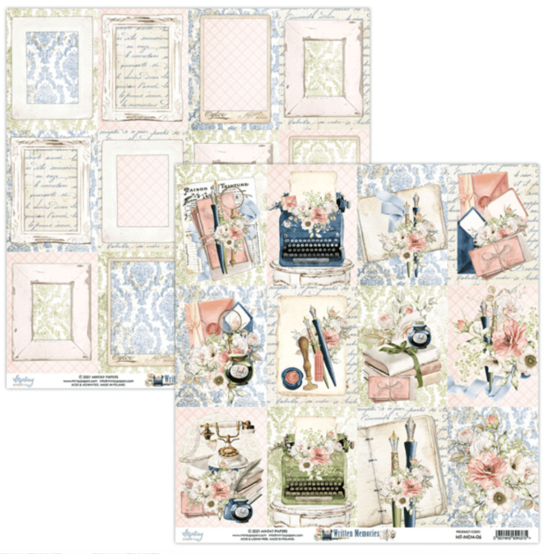 Mintay Papers - Written Memories - 6x6 Inch Paper - Messy Papercrafts