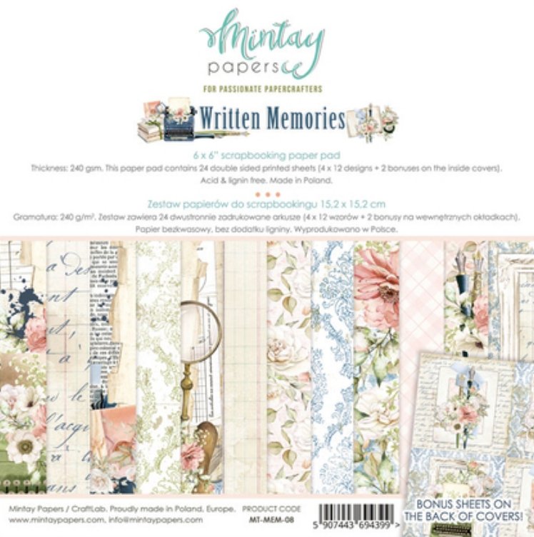 Mintay Papers - Written Memories - 6x6 Inch Paper Mintay