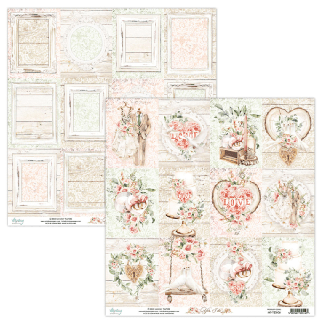 Mintay Papers - Yes, I Do - 12x12 Scrapbook Papers - Messy Papercrafts