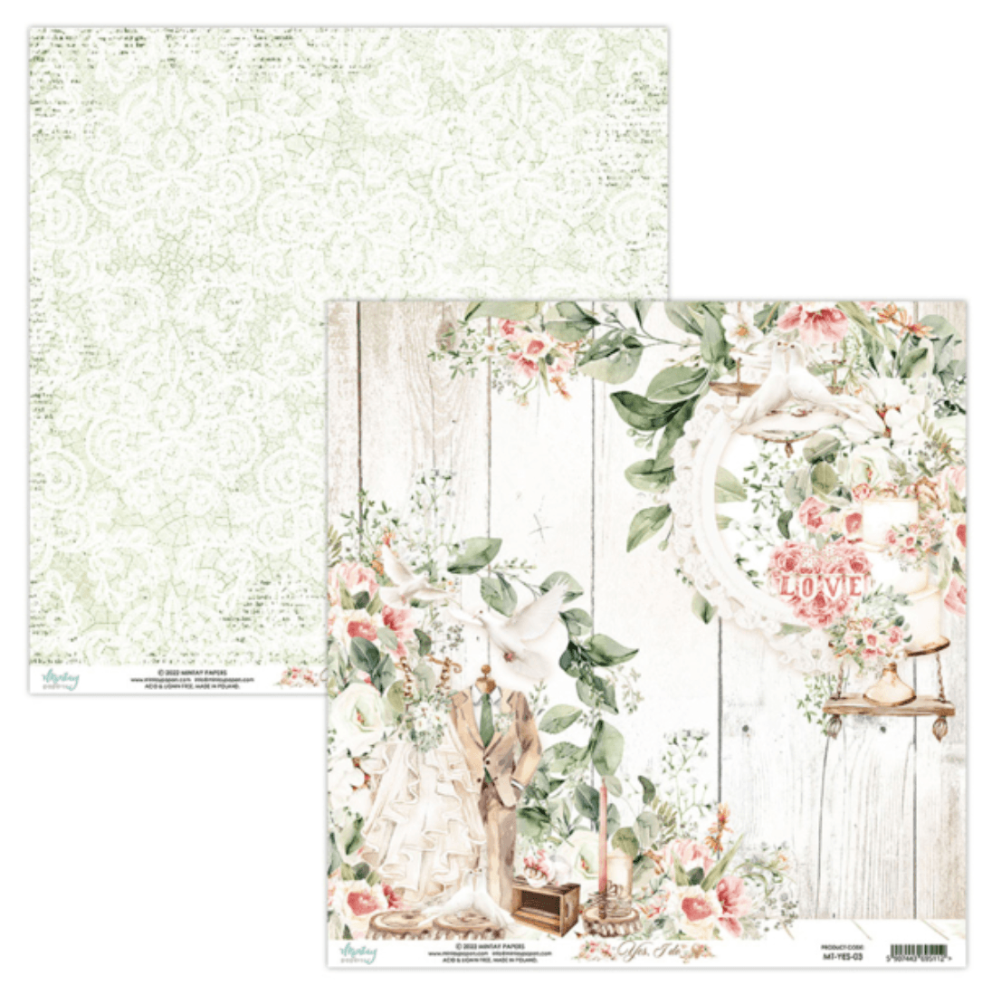 Mintay Papers - Yes, I Do - 6x6 Inch Paper - Messy Papercrafts