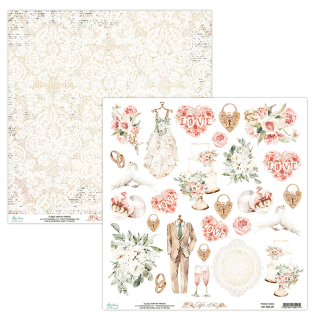 Mintay Papers - Yes, I Do - 6x6 Inch Paper - Messy Papercrafts