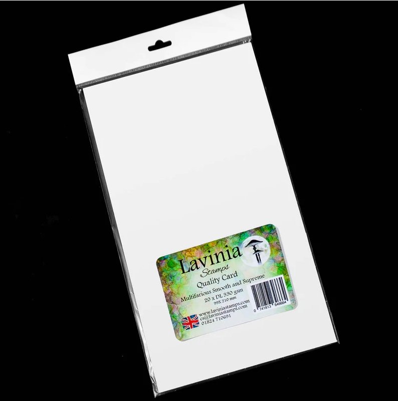 Multifarious Card. DL (3.9 x 8.3 in) White 20 Sheets Lavinia Stamps