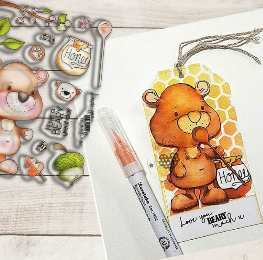 Polkadoodles - Beary Great Day Clear Stamp Set - 4x6 Inch Polkadoodles