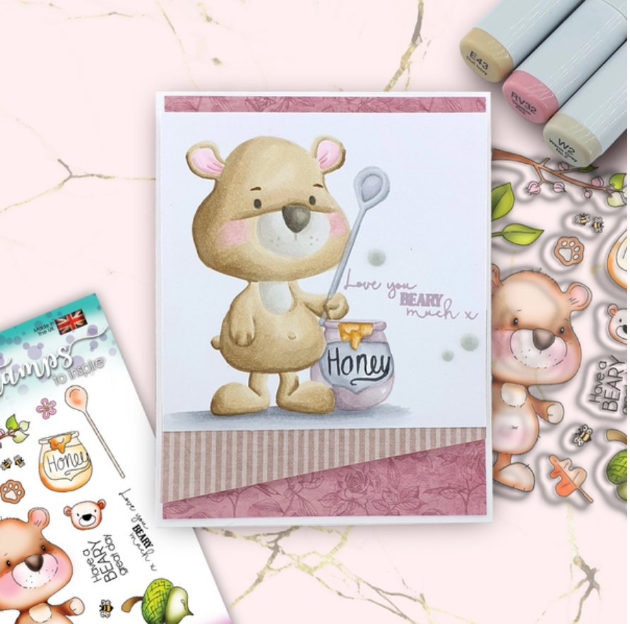 Polkadoodles - Beary Great Day Clear Stamp Set - 4x6 Inch Polkadoodles