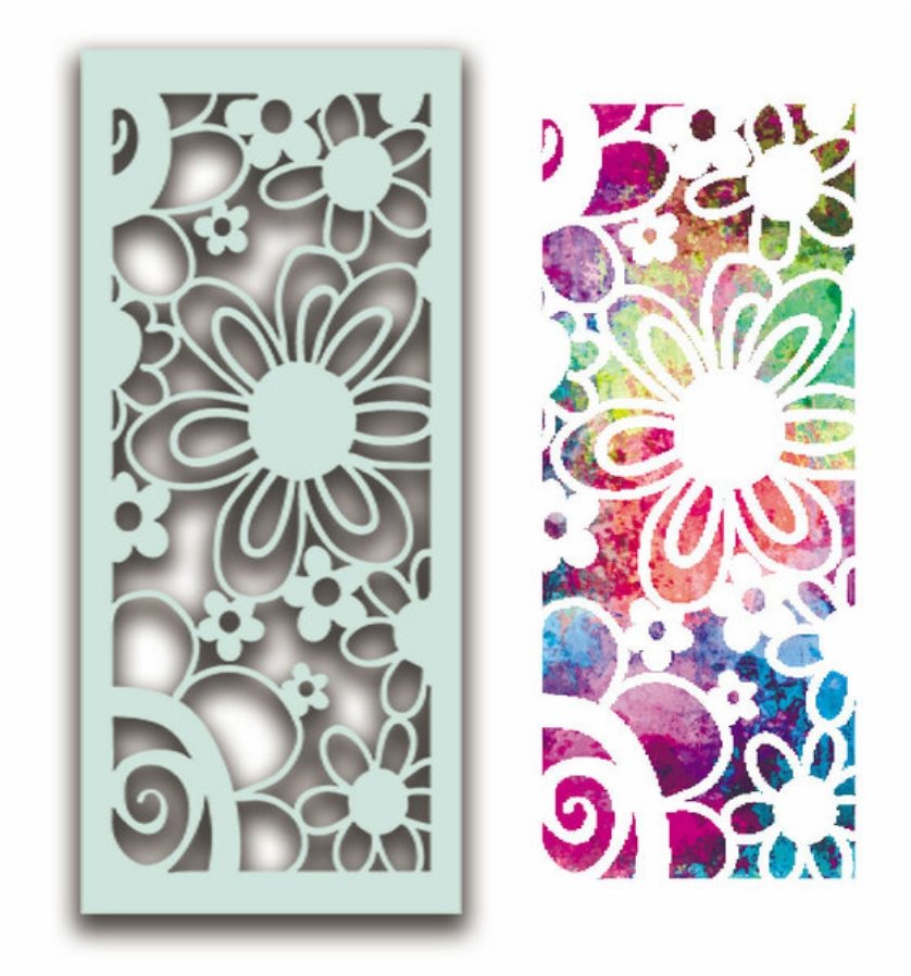 Polkadoodles - Flower Collage Stencil Polkadoodles