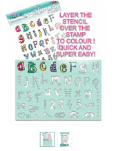 Polkadoodles - Funky Alphabet Stencil 6 x 8 Inch Craft Stencil Polkadoodles