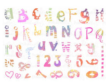 Polkadoodles - Funky Alphabet Stencil 6 x 8 Inch Craft Stencil Polkadoodles