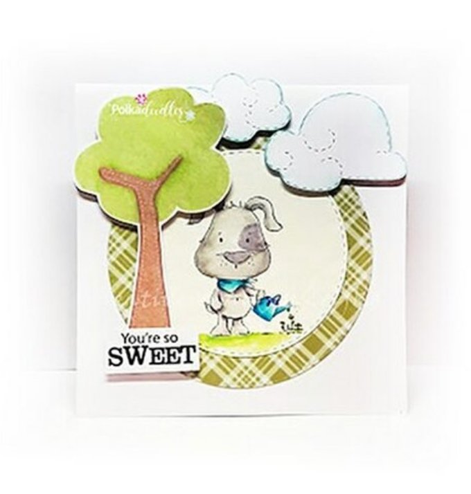 Polkadoodles - Fuzzypuffs Scruff Watering Can - Clear Stamp Set - 3x5 Inch Polkadoodles