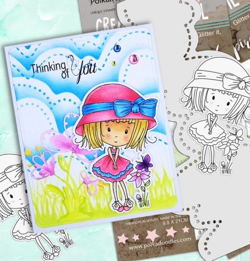 Polkadoodles - Grass Lawn Stencil Polkadoodles