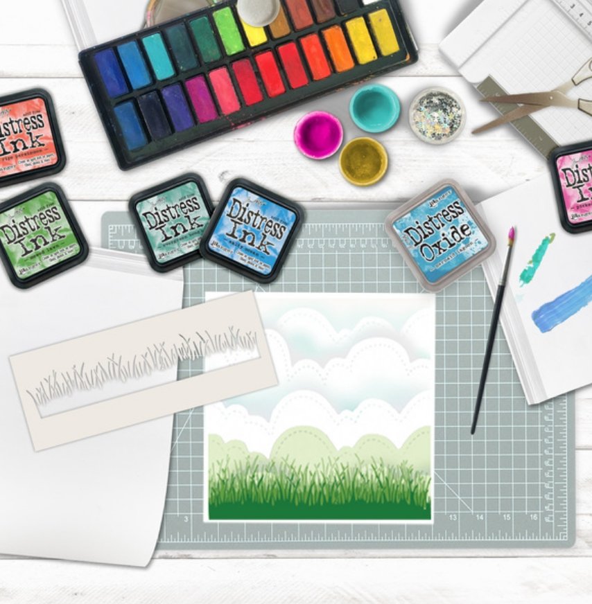 Polkadoodles - Grass Lawn Stencil Polkadoodles