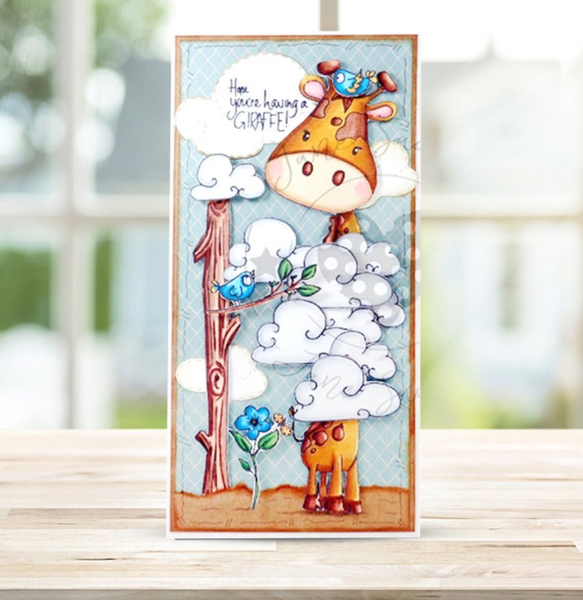 Polkadoodles - Having a Giraffe Clear Stamp Set - 4x6 Inch Polkadoodles