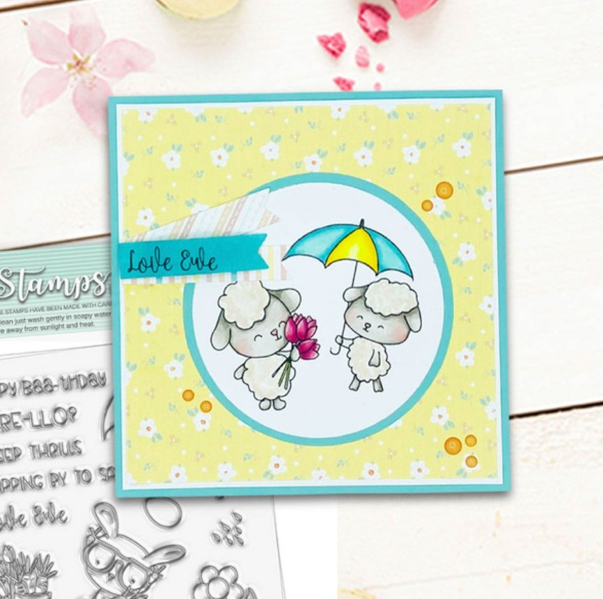 Polkadoodles - Hoppy Birthday Clear Craft Stamps - 4x6 Inch Polkadoodles