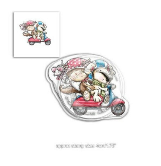 Polkadoodles - Horace & Boo Scooting Along - Clear Stamp Set - 3x2 Inch Polkadoodles
