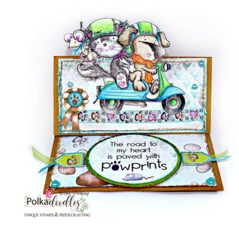 Polkadoodles - Horace & Boo Scooting Along - Clear Stamp Set - 3x2 Inch Polkadoodles