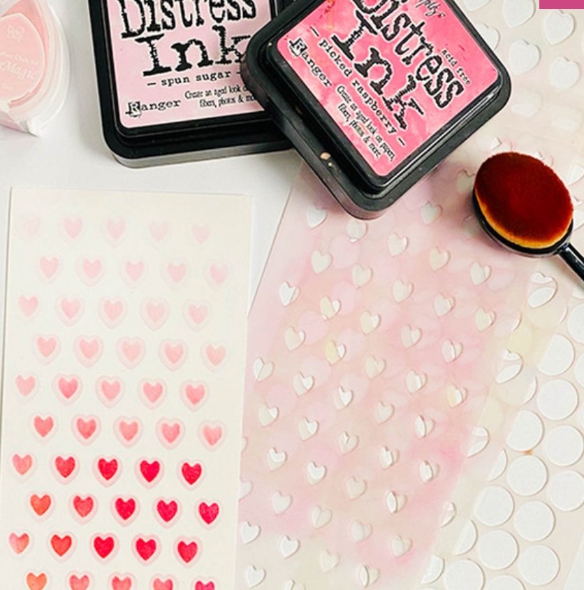 Polkadoodles - Love Heart 2 stencil 4 X 8" Polkadoodles