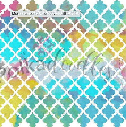 Polkadoodles - Moroccan Screen 6 x 6" craft stencil Polkadoodles